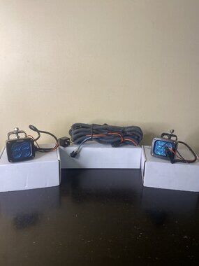 Westin (2)LED Auxiliary Light 3 inch x 2.5 inch Flood w/5W Cree W/Wiring Harness